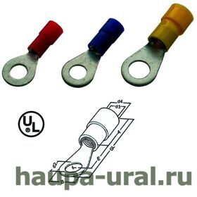 Кабельный наконечник с кольцом, изолированный (НКИ) 0,25-1,5 M2,5